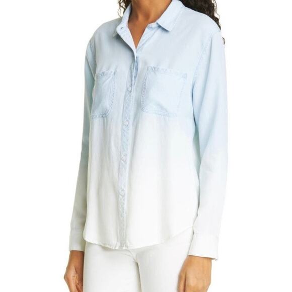 Rails Carter Light Vintage Dip Dye Ombre Tencel Button Up Top Size XS - Picture 6 of 16